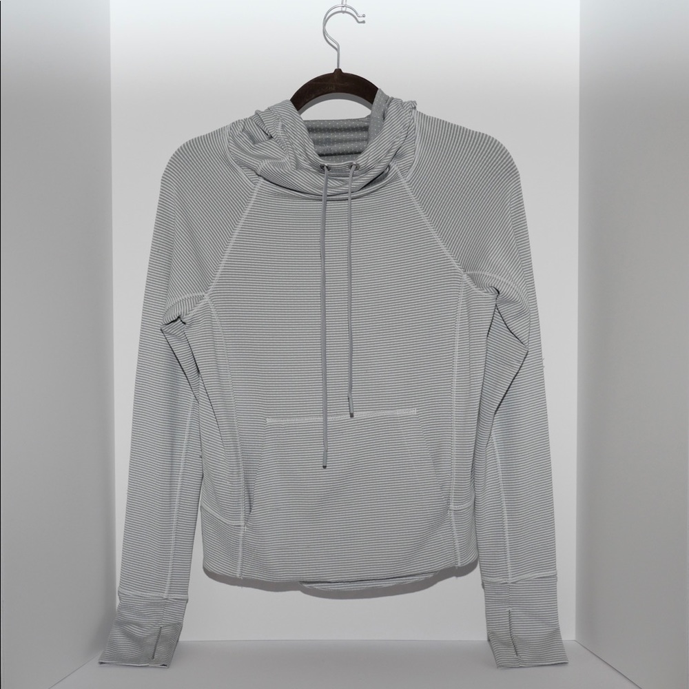 Athleta striped sweatshirt, grey and white, size xxs in womens
